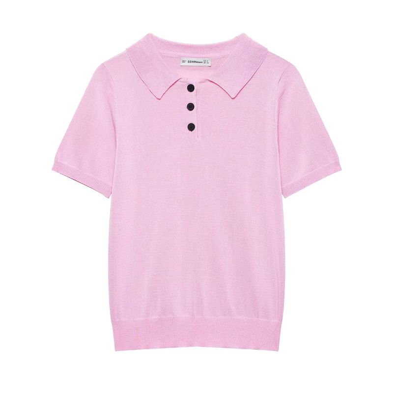 Kaslead New Arrival Women's Clothing Fashion Style Fashion Minimalist Short Sleeve Knitting Tops 2142019