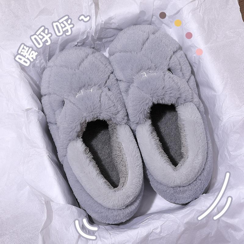 Bag Heel Thickened Cotton Slippers Autumn Velvet Indoor Household Winter Thick-soled Warm Cotton Shoes