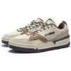Li Ning Textile, Leather Slip Resistant Cushioning Abrasion Resistant Low top Skateboard Shoes Men's Brown AZGS091-2