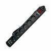 6 Outlet Power Strip with Switch Riello THUNDER 6002 USB Black