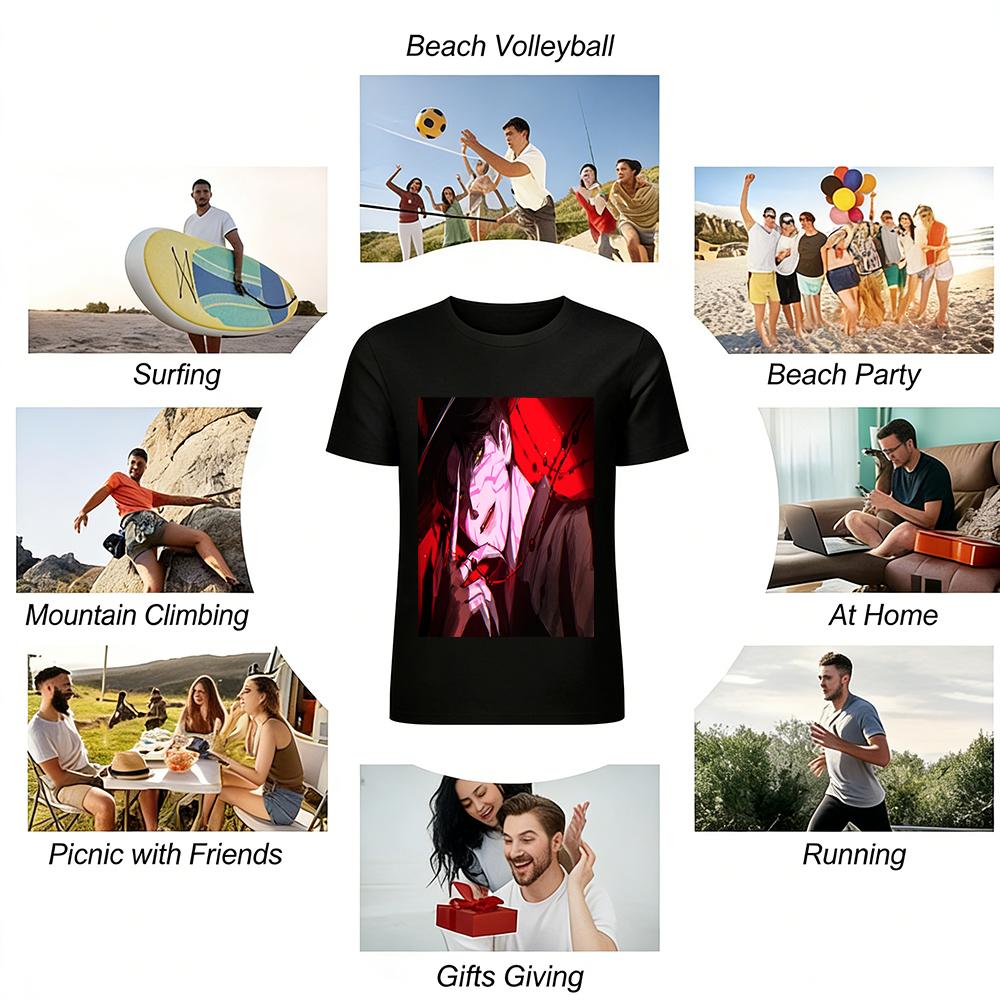 Jujutsu Kaisen Fushiguro Megumi Domain Expansion Print T-Shirt Anime Peripheral Loose Top Pure Cotton T-shirt