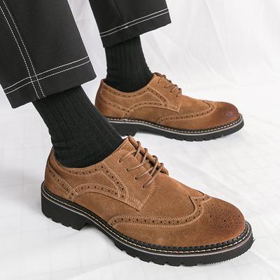 Scarpe Formali da Uomo in Pelle Opaca Goffrata Brogue Scarpe da Matrimonio Calzature per Adulti Suola Antiscivolo Copri Caviglia Base