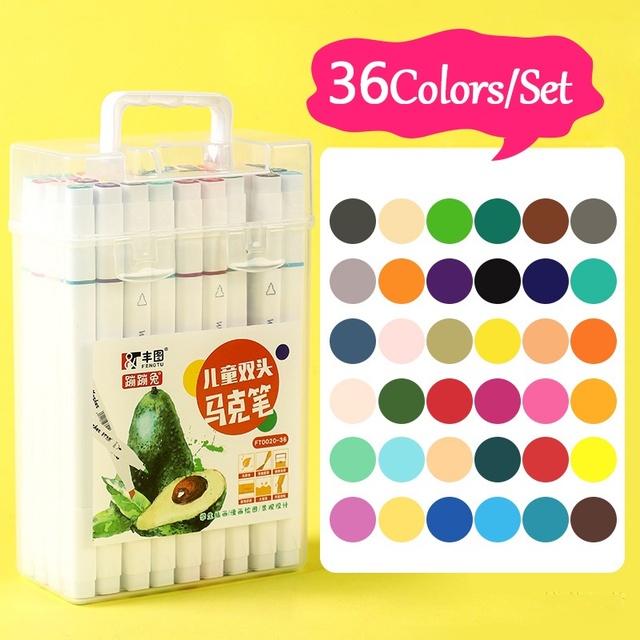12/18/24/30/36/48/60/80 Colors Double Headed Oily Marker Set Alcohol Based Sketch Drawing Graffiti Art Marker For Manga School Art Supplies