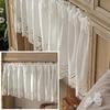 Tenda in Cotone da Fattoria, Elegante Tenda Finestra in Pizzo Floreale, Tenda Corta Bianca Floreale per Cucina Camera da Letto Libreria, 1 Pannello