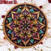 Vibrant Kaleidoscope Petal Metal Wall Art 20cm Round Iron Decor Home Cafe Restaurant Durable Easy Install