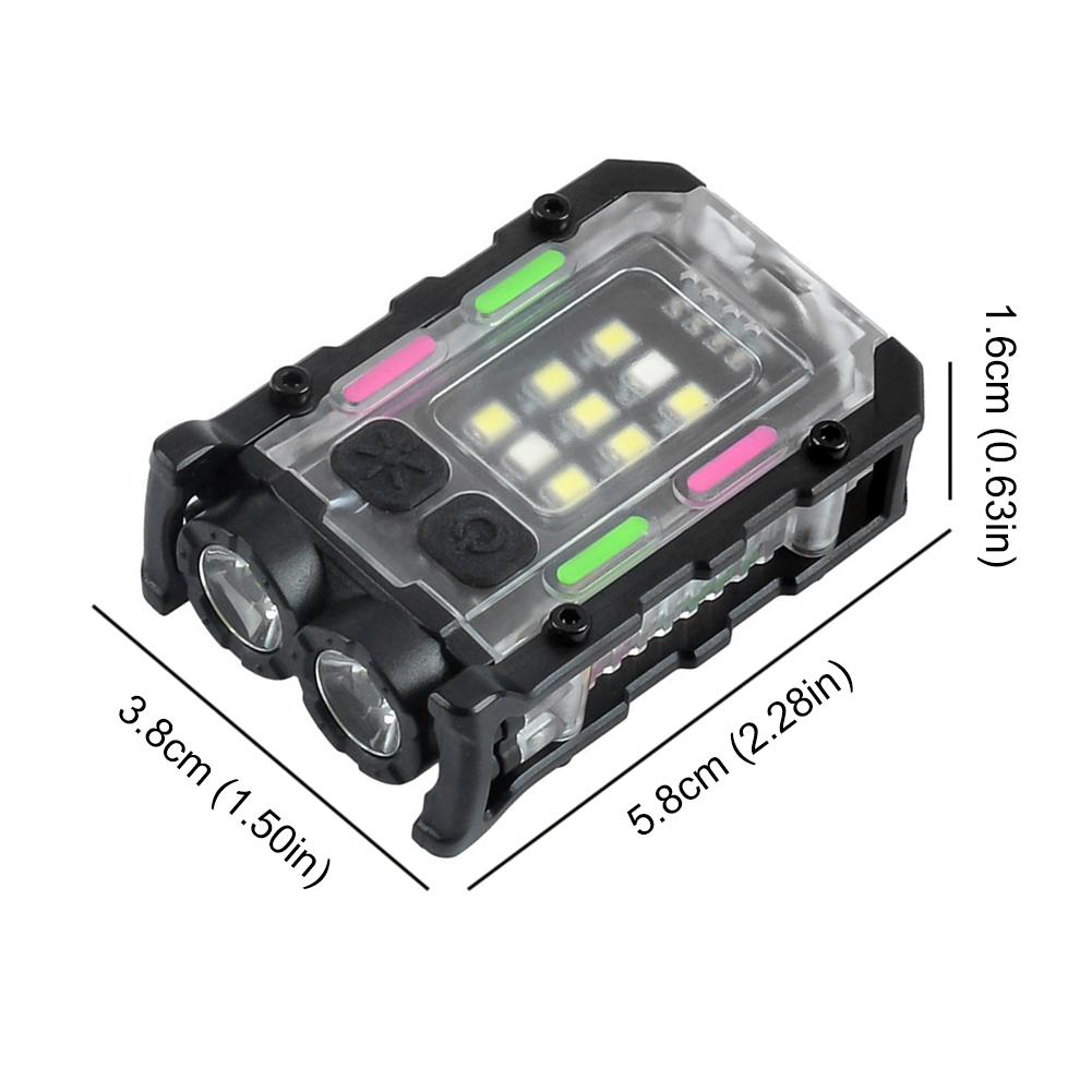 LED Mini Keychain Flashlight USB Charging High Bright Flashlight 400mAh Portable Hat Clip Lamp for Camping Fishing Walking