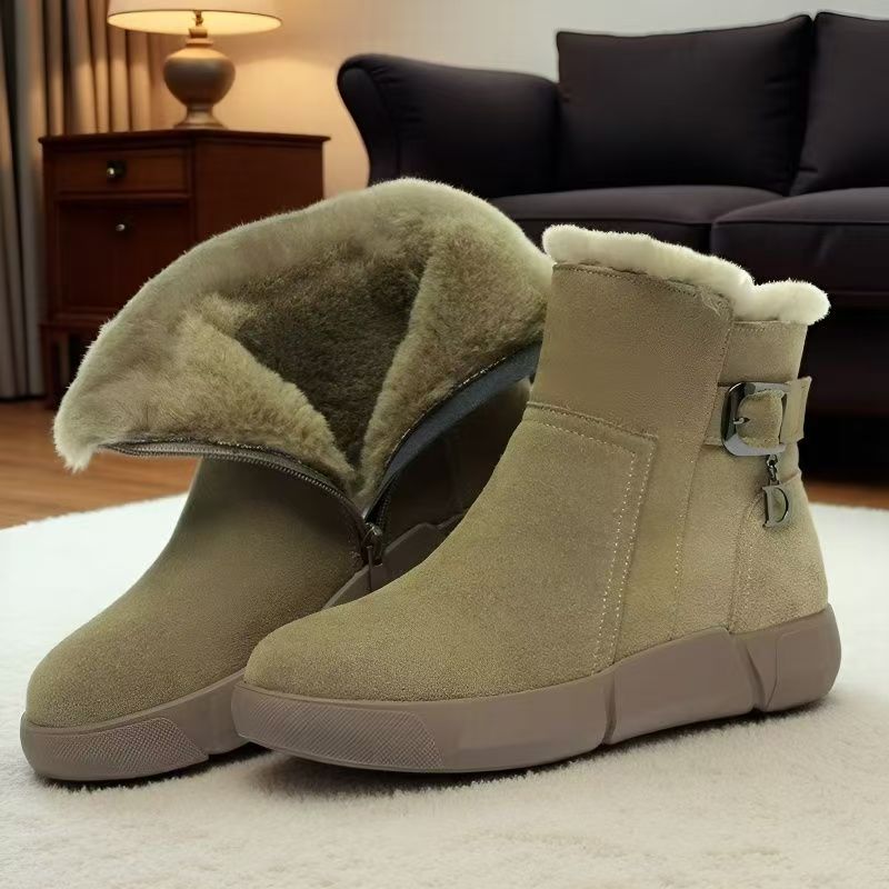 Winter Thick-soled Women's Warm And Cozy Padded Ankle Boots Comfortable And Slip-resistant Casual Cotton Shoes 35-42