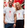 1PCS Valentine's Day Limited Couple T-shirt Bullet Sweet & Cool Style