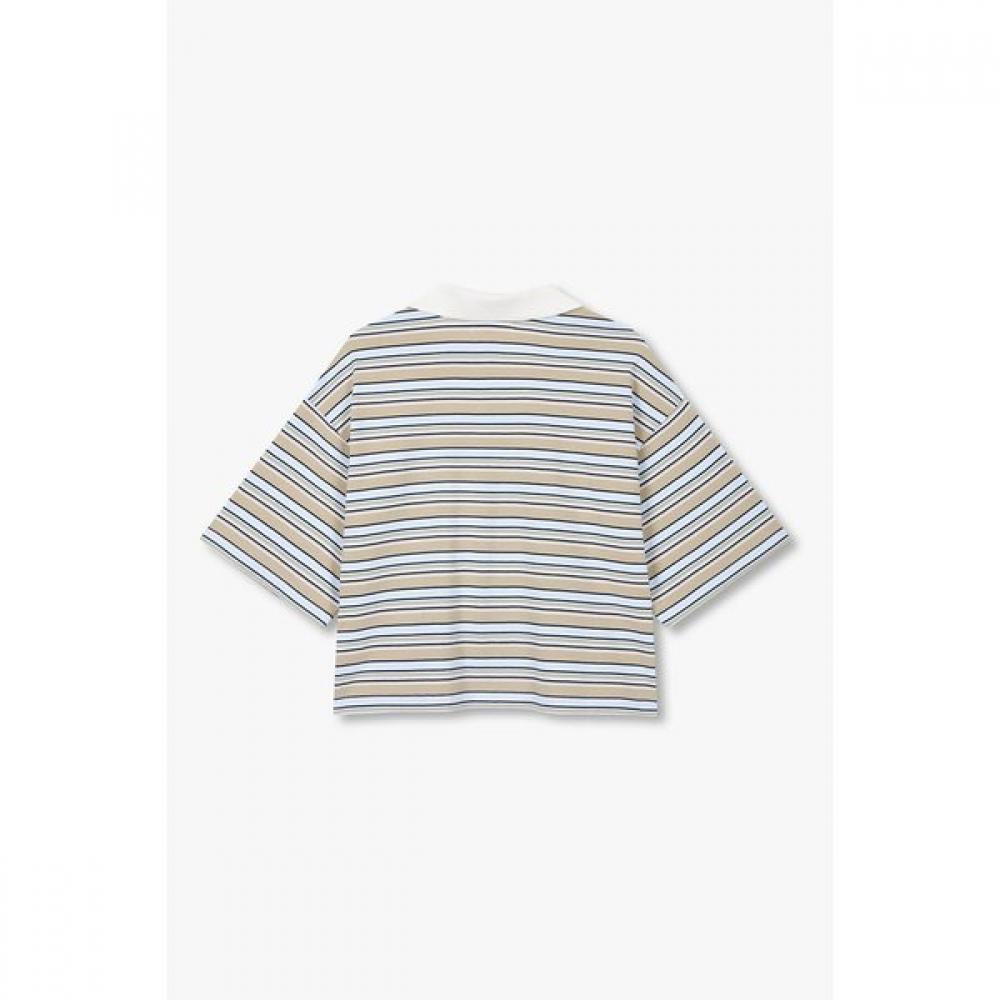 STUDIO TOMBOY MulTi STripe Collar Neck ShorT Sleeve T shirT 9176222986 