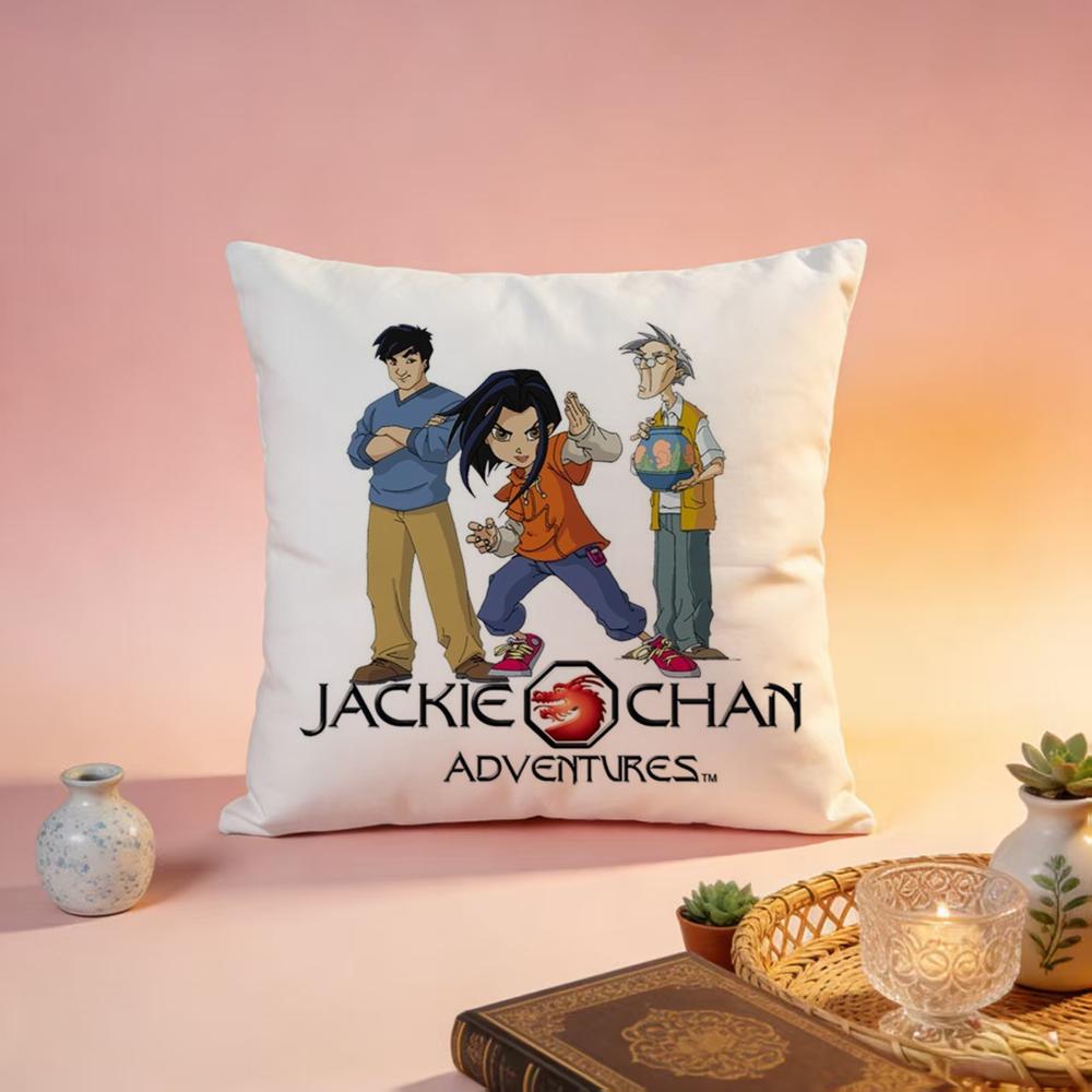 

Hot JJackie Chan Adventuresed Cushion Cover Premium SkinFriendly Pillow Case MultiPurpose for Home Office Travel 30X30cm