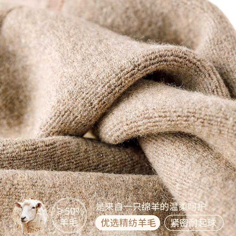 YUZHAOLIN 50% Wool Socks for Men, Autumn And Winter Fleece-Lined Thick Warm Mid-Calf Socks, Cold-Resistant Terry Socks, Long Socks for Men in Winter