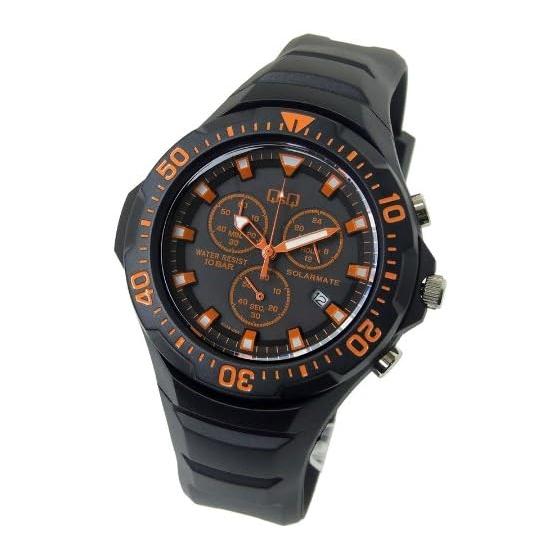 

[Citizen Q&Q] [Q&Q] Watch Solar Chronograph Watch H034-005 Orange Men s [Domestic Genuine Product]