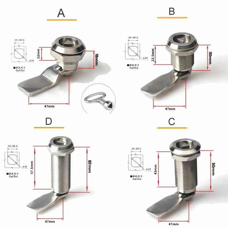304 Edelstahl Dreieck Cam Lock MS705 Schrankverschluss Erhöht für Verteilerkasten, Blechkiste Spezielle Schlösser