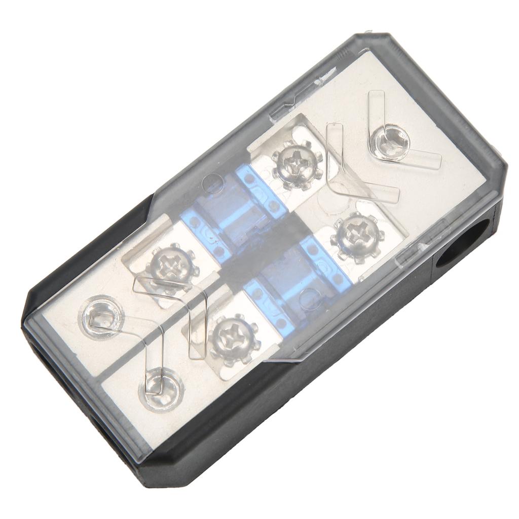 2 Way Fuse Holder Box 1 In 2 Out 60A Power Distribution Block Universal for Car Yacht Stereo Audio