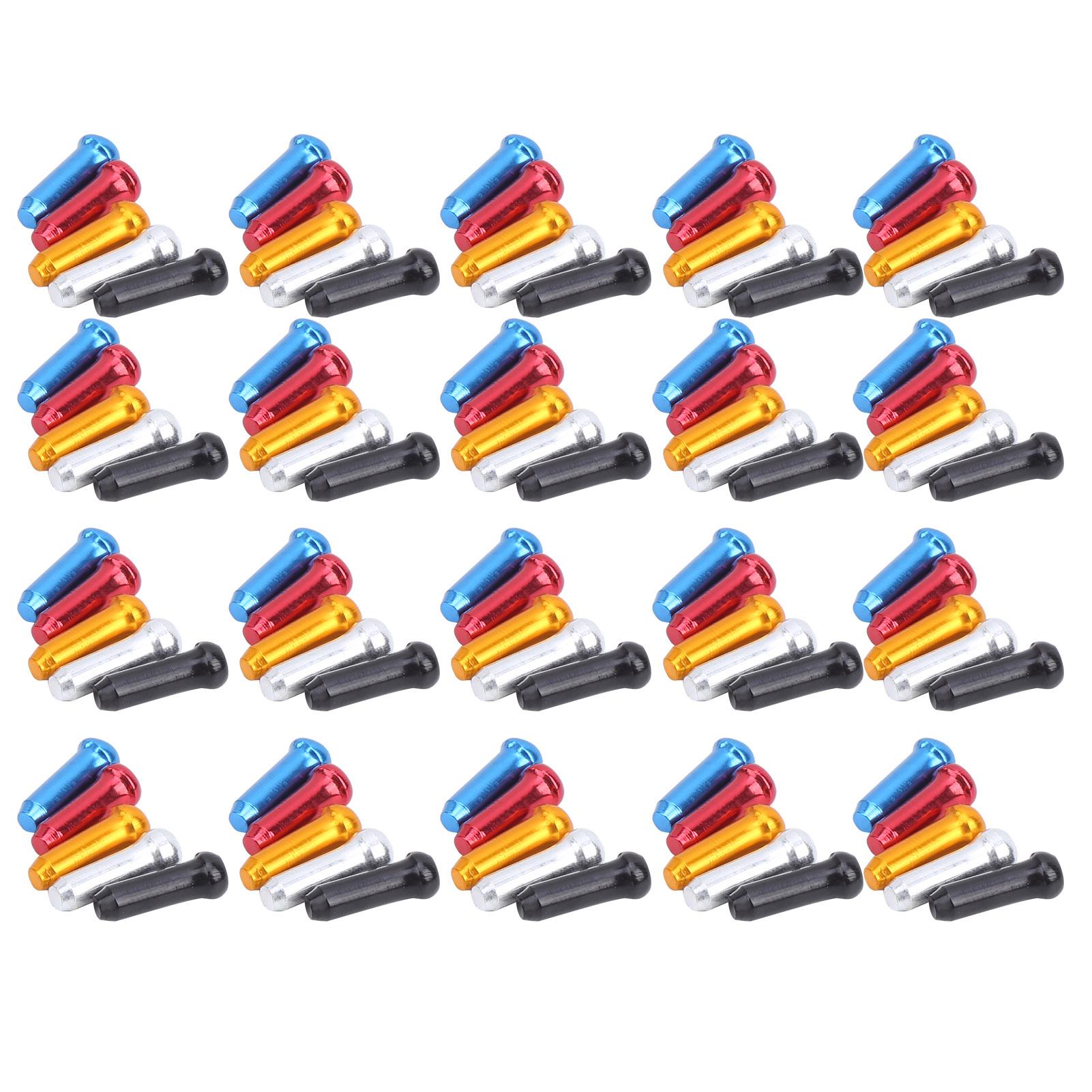 

100PcsSet Bicycle Cable End Cap Aluminum Alloy Brake Line Cap 5 Colors Mixed Accessories