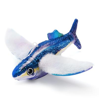 Brinquedo Automático de Gato com Asas Batendo AUSCAT, Brinquedo de Pelúcia Movimentado com Som de Guizo, Brinquedo Elétrico com Catnip, para Brincadeira Solo, Peixe Voador (Peixe Voador)