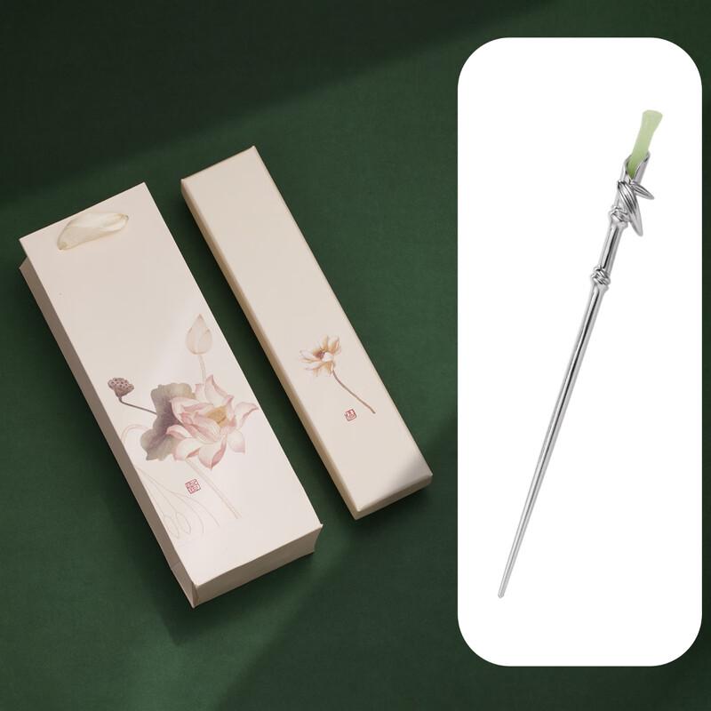 Jiu Wen Bao Stříbrná 925 Zelený Bambusový Vlasový Špendlík