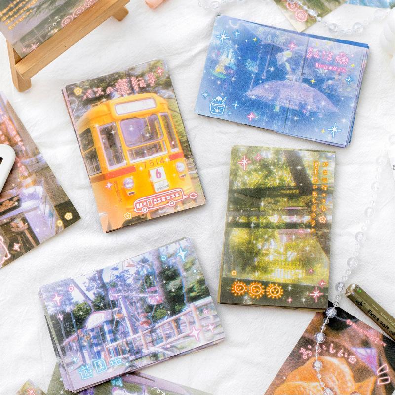 40 Pages Japanese Retro Memo Pad Scrapbooking DIY Kawaii Stationery Non Sticky Notes Journal Material Collage