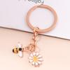 Süßer Schlüsselanhänger Emaille Biene Herz Blume Schlüsselring Garten Schlüsselanhänger Souvenir Geschenke für Frauen Männer Handtaschenzubehör Schmuck Geschenk