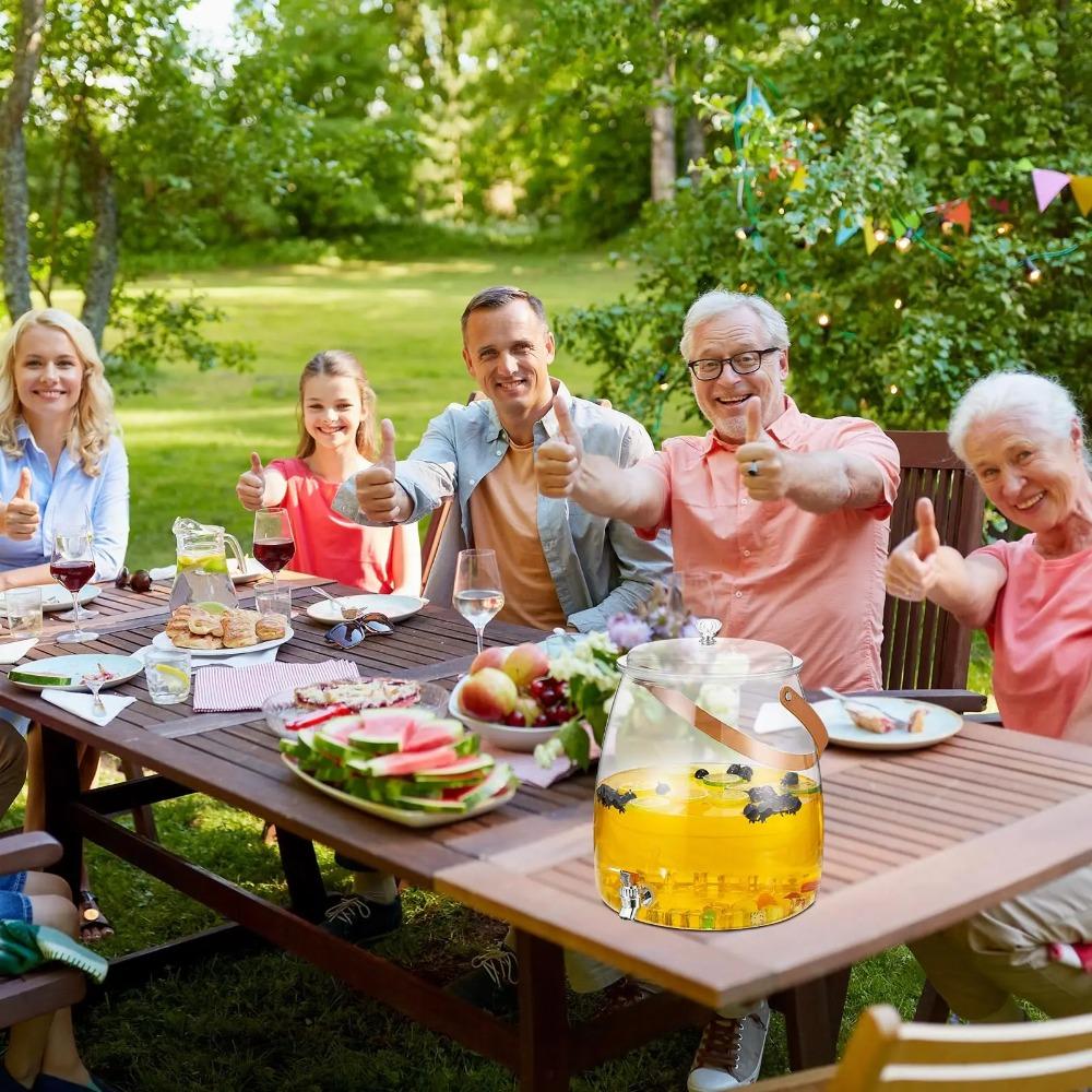 Transparent Beverage Dispenser With Faucet Water Pitcher Cold Drink Dispenser  Refrigerator