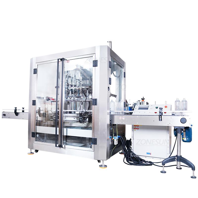 ZONESUN ZS-VTFM1 Explosion-Proof 6-Head Servo Filling Machine for Alcohol, Disinfectant & Cosmetic Bottle Packaging Line