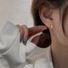 Japanese and Korean Geometric Circle Hoop Earrings for Women Men Fashion Simplicity Earrings Buckles Daily Jewelry Accessories