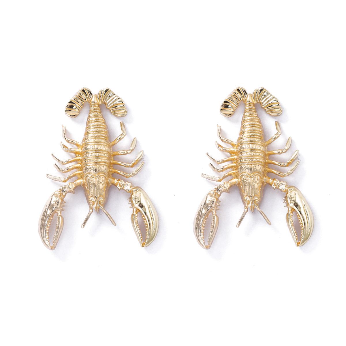 

DIGADAGU Alloy Lobster Animal Dangle Earrings New Exaggerated Simple Earrings Women Party Zircon Accessories ZAA золотистий