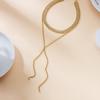 Y2K Bling Rhinestone Necklace for Women Long Tassel Aesthetic Gold Silver Color Sparkly Multilayered Chain Party Jewelry Gift