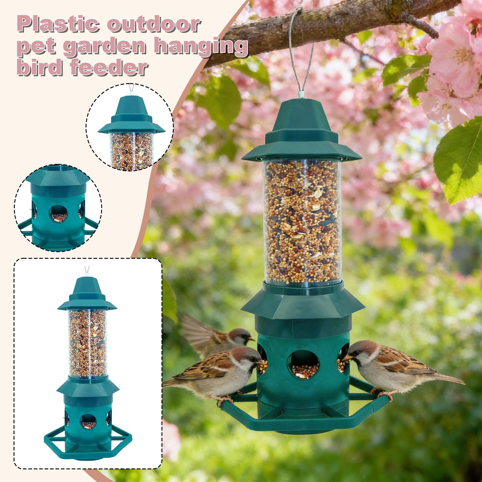 

Plastic Outdoor Hanging Bird Feeder for Garden Creative Automatic Hummingbird Feeder with Multiple Feeding Ports Durable Design for Wild Birds One Size