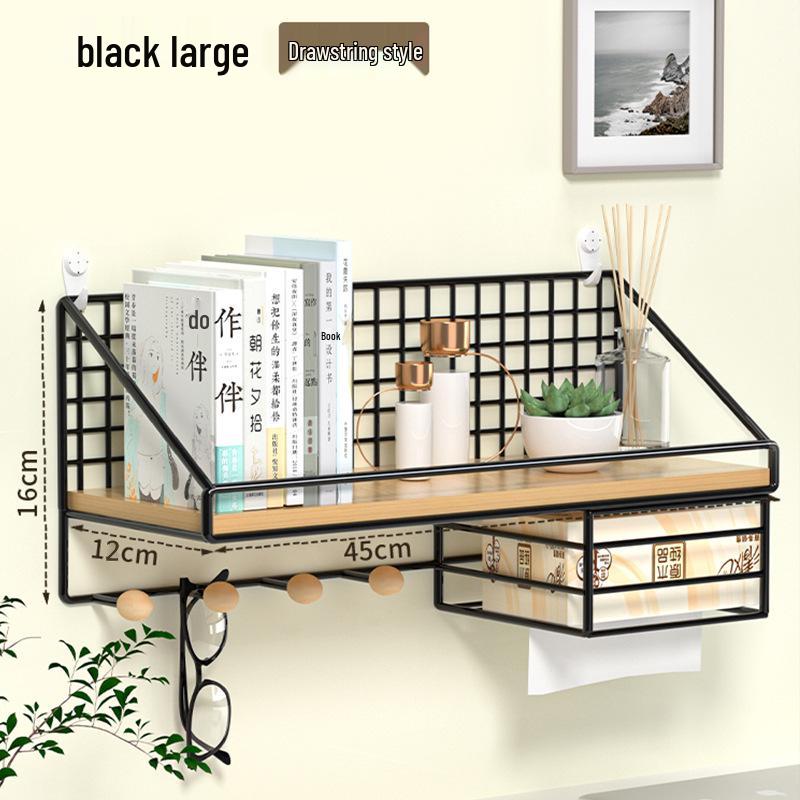 No-Drill Wall-Mounted Shelf: Bedside Hanging Basket for Dorms and Bedrooms