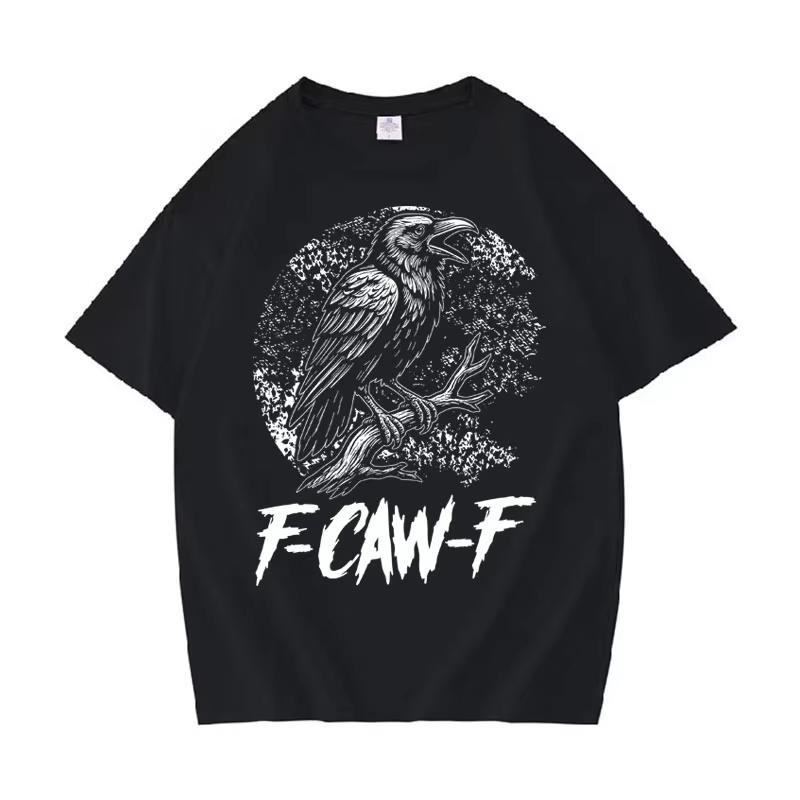 

FCawF Funny Gothic Raven T Shirt Pop Graphc Tees Vintage Classic Pure Cotton Tshirt Unisex Women Short Sleeve Clothing M