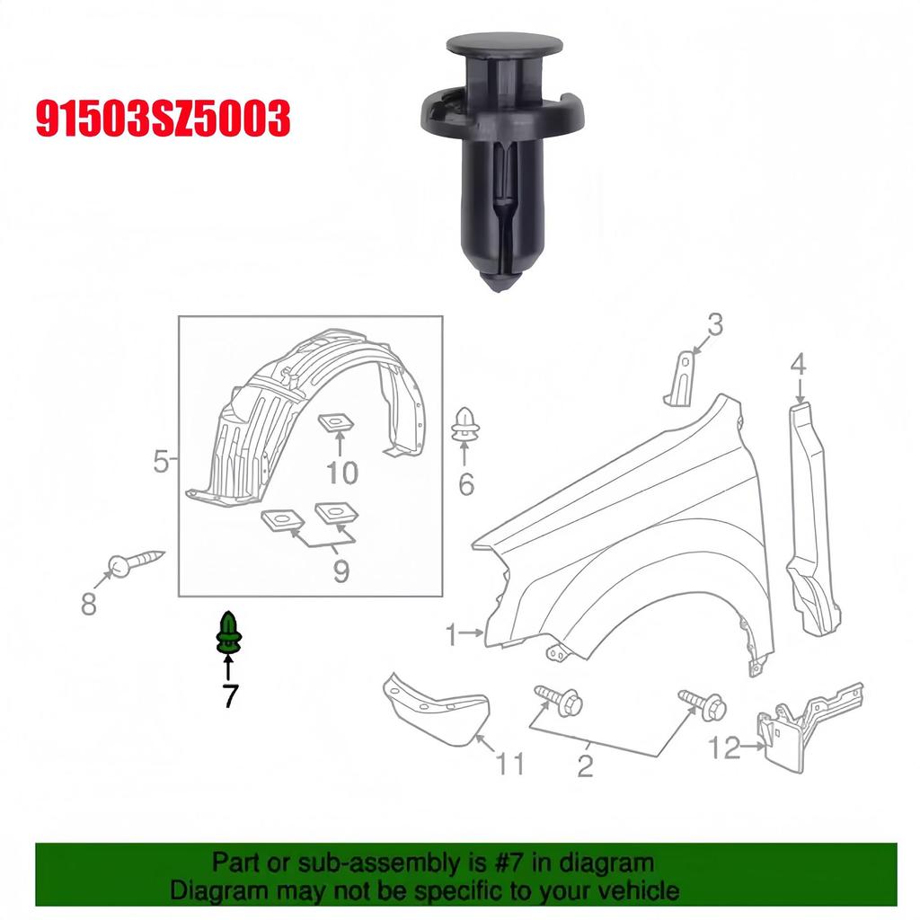 Subaru Bumper Grille Cover Clip for XV, Forester, Outback, Crosstrek, Impreza
