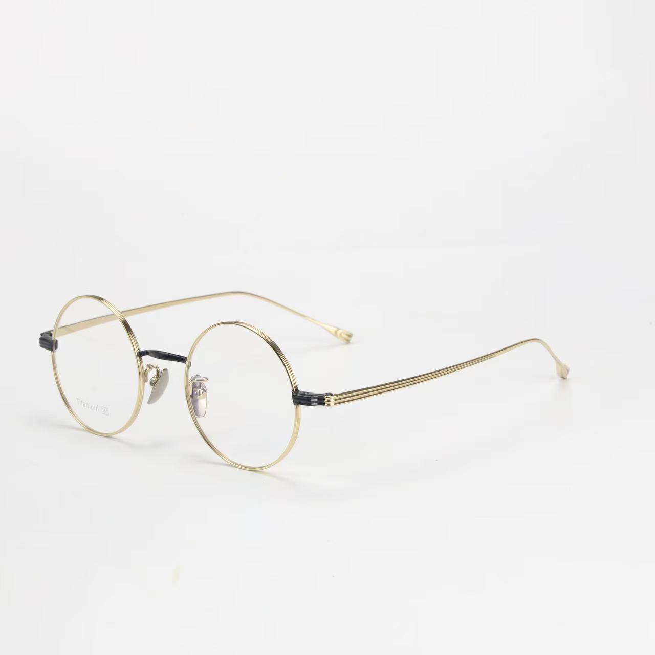 S5555 Pure Titanium Polygon Eyeglass Frame for Myopia/Hyperopia - Large Retro Design