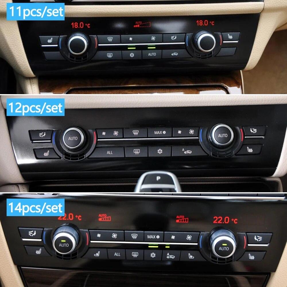 11/12/14pcs Dashboard Air Conditioner AC Button Heater Switch Cover For BMW 5 6 7 Series X5 X6 F10 F18 F06 F12 F01 F02 F15 F16