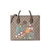 Gucci X Disney Print z Kaczorem Donaldem Duża Pojemność Płócienna i Skórzana Torba Tote Męskie Torby Tote Heban 648134-2N0AT-8679