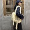 Plush tote bag new large-capacity shoulder bag trendy niche design fashionable versatile handbag