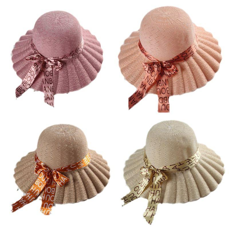 Women's Fashionable Wide Brim Straw Sun Hat – Perfect for Beach and Scenic Spots