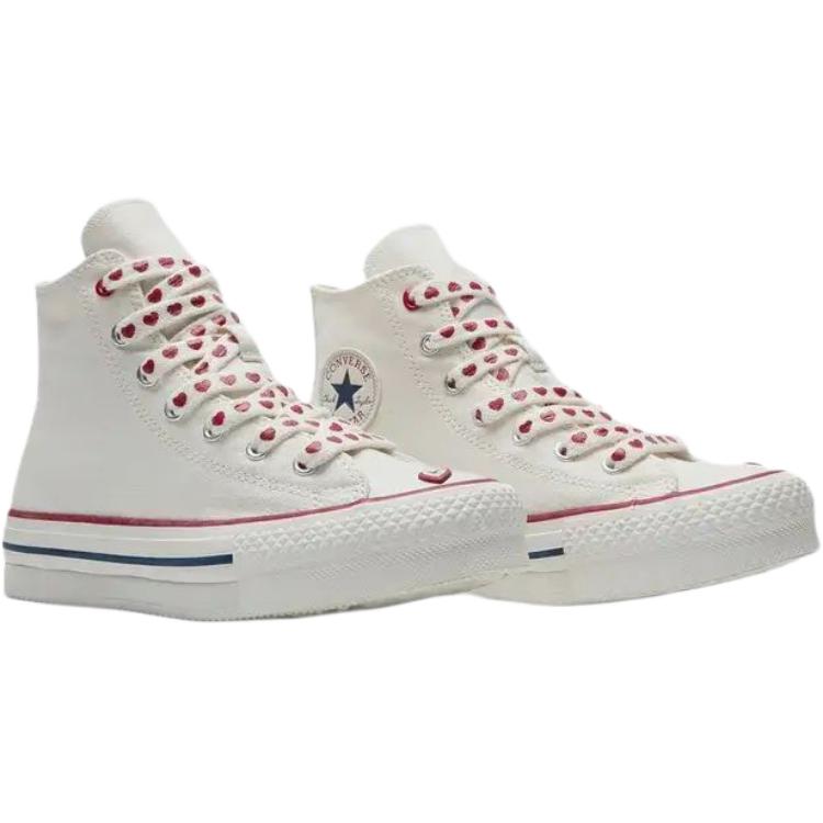 Converse All Star Lift Classic Comfort Support High Top Canvas Shoes Unisex sneakers White Red A19062C