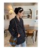NEWOPEN 2025 Early Spring Korean-Style Women's Double-Breasted Waist-Hugging Blazer C3588