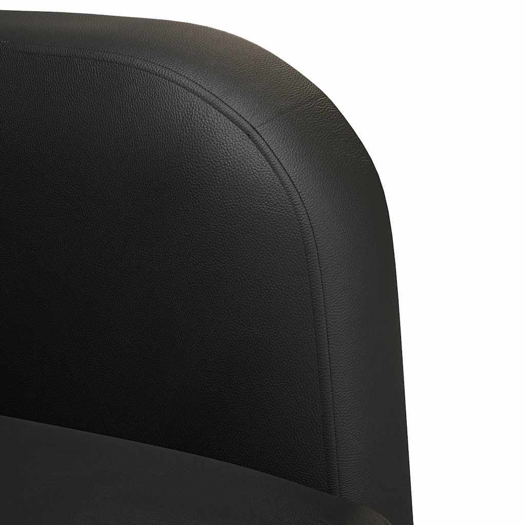 2 Seater Sofa Black 110 cm Faux Leather