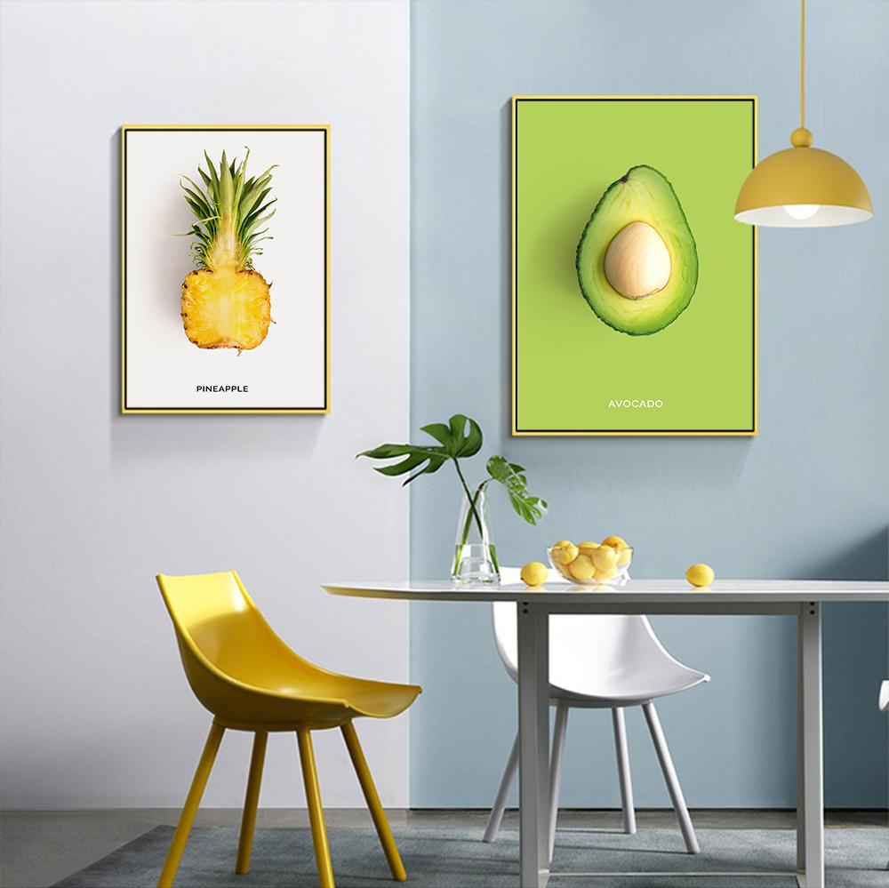 Pictură pe pânză cu fructe, simplitate modernă, poster cu lămâie ananas pentru sufragerie, bucătărie, artă de perete, imagini decorative, decor acasă