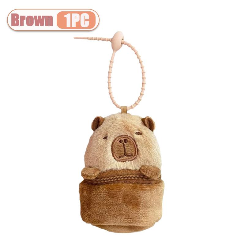 

1-20 шт. Мультяшный кошелек для монет в виде капибары, сумка для наушников, подвеска, милая плюшевая кукла, кукольная подвеска, детские подарки, сумка для хранения, подвеска