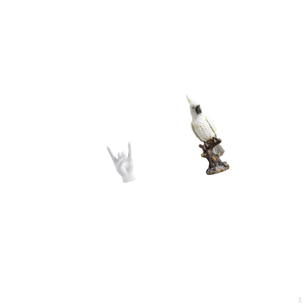 Creative Parrot Hand Gesture Sculpture Unique Animal Finger Statue Resin Decorative Figurine for