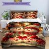 3PC Custom Name Snowmen Love Winter Scene Bedding Set Duvet Cover Closure Includes 1 Duvet Cover & 2 Pillowcases for Bedroom