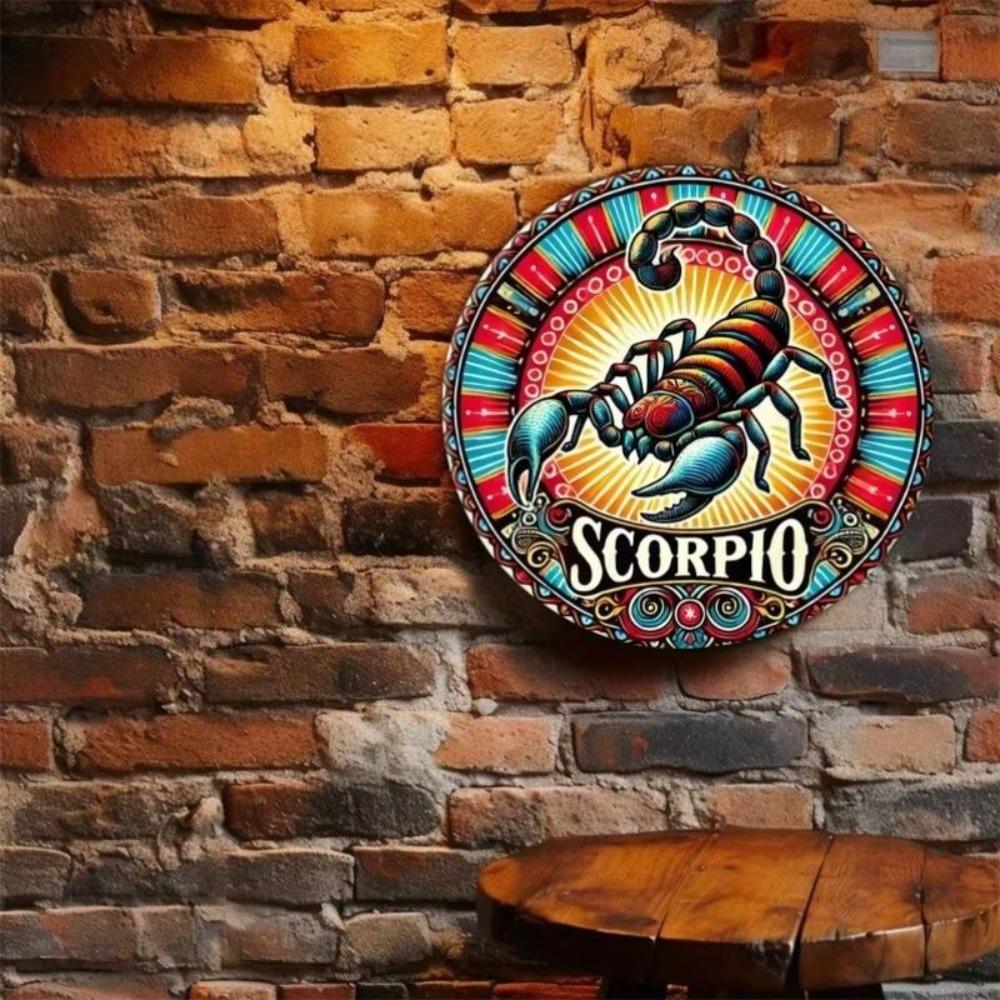 Iron Wall Art Scorpio Zodiac Sign Retro Home Decor Scorpion Constellation Metal Wall Decor