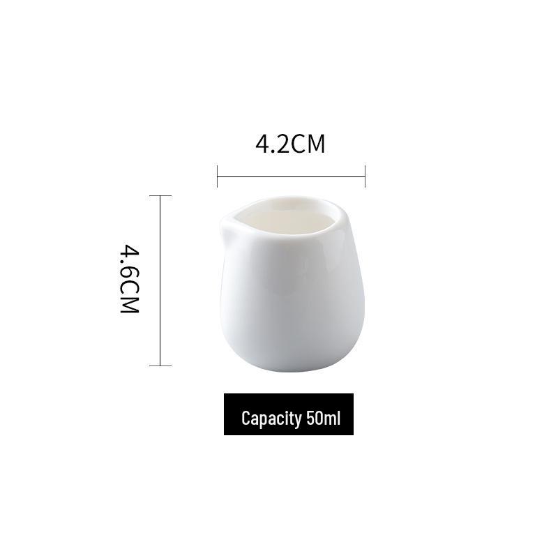 Handleless White Porcelain Milk Jug - Small Sauce Pouring Cup for Western Restaurants and Hotels