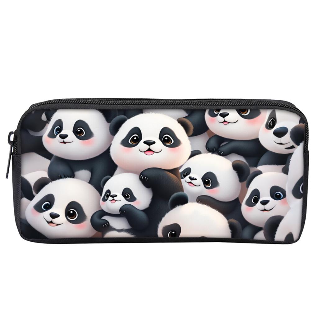 Panda Bambus Muster Einlagige Federtasche für Jungen/Mädchen Beste Geschenke 2D Flache Cartoon Schulsachen Federmäppchen für Kinder