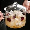 ZISIZ Transparent Glass Cooking Pot with Lid