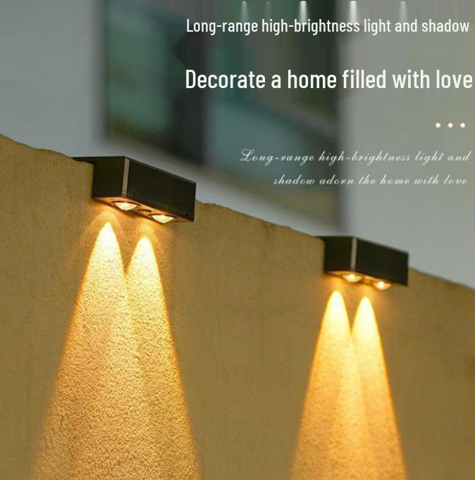 Waterproof Solar Wall Lamp: Outdoor Courtyard Light with Automatic Induction and Decorative Night Illumination.