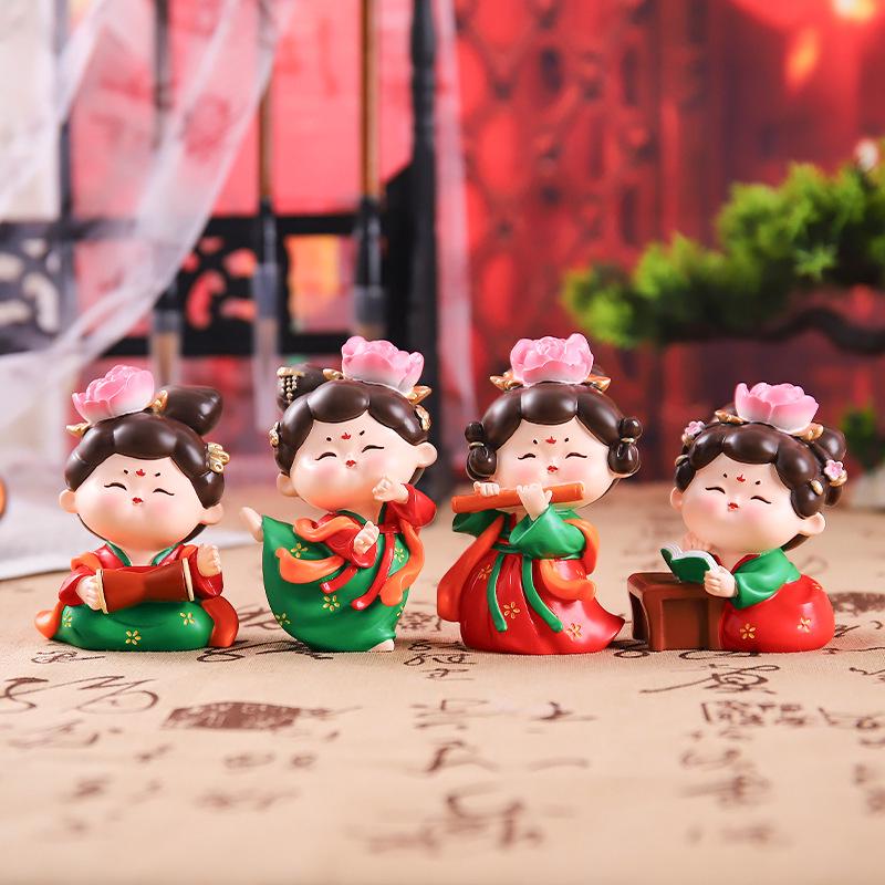 Large Roly-Poly Tang Dynasty Lady Ornament - Home Entrance & Festival Gift